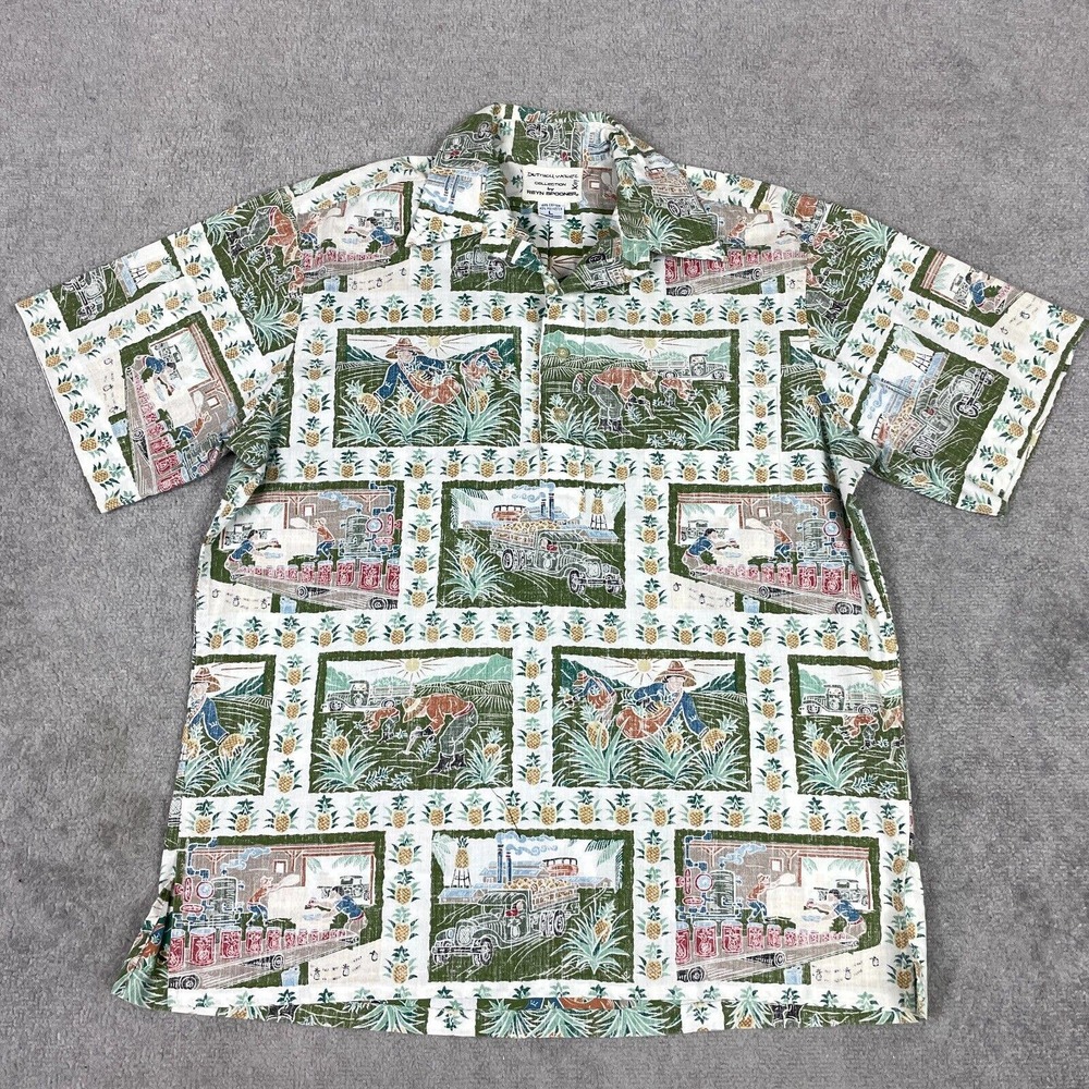 RARE Vintage Reyn Spooner Dietrich Varez Mens Large Reverse Pineapple Plantation